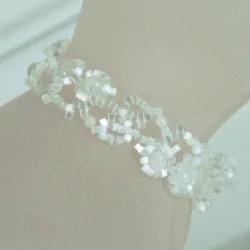 Bracelet S Gold filled 14K - Arabesque Moonstone-Satin white - Bracelet S Gold filled 14K - Gold filled 14K